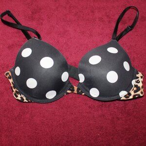 Pink Black with White Dots Wear Everywhere T-shirt Bra 34A